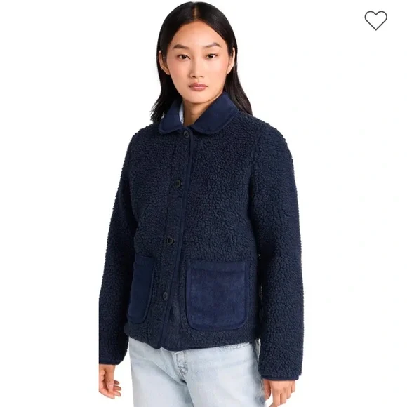 Alex Mill Sherpa Work Jacket - Dark Navy - Picture 1 of 6